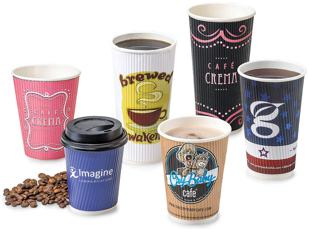 New Custom Printed Paper Coffee Cups 